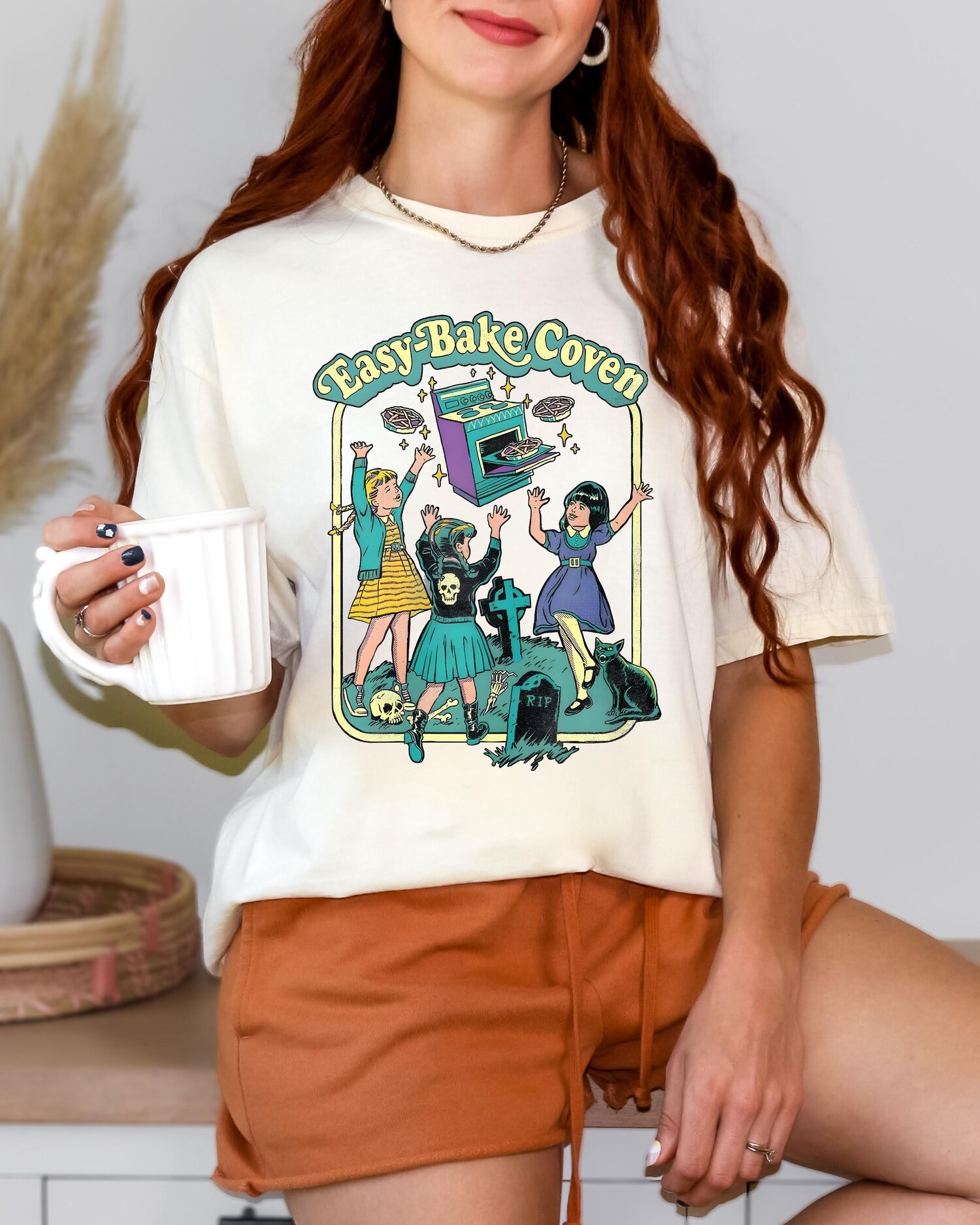Retro Halloween Coven Shirt - Vintage Spooky Season Women's Fall Tee image 0