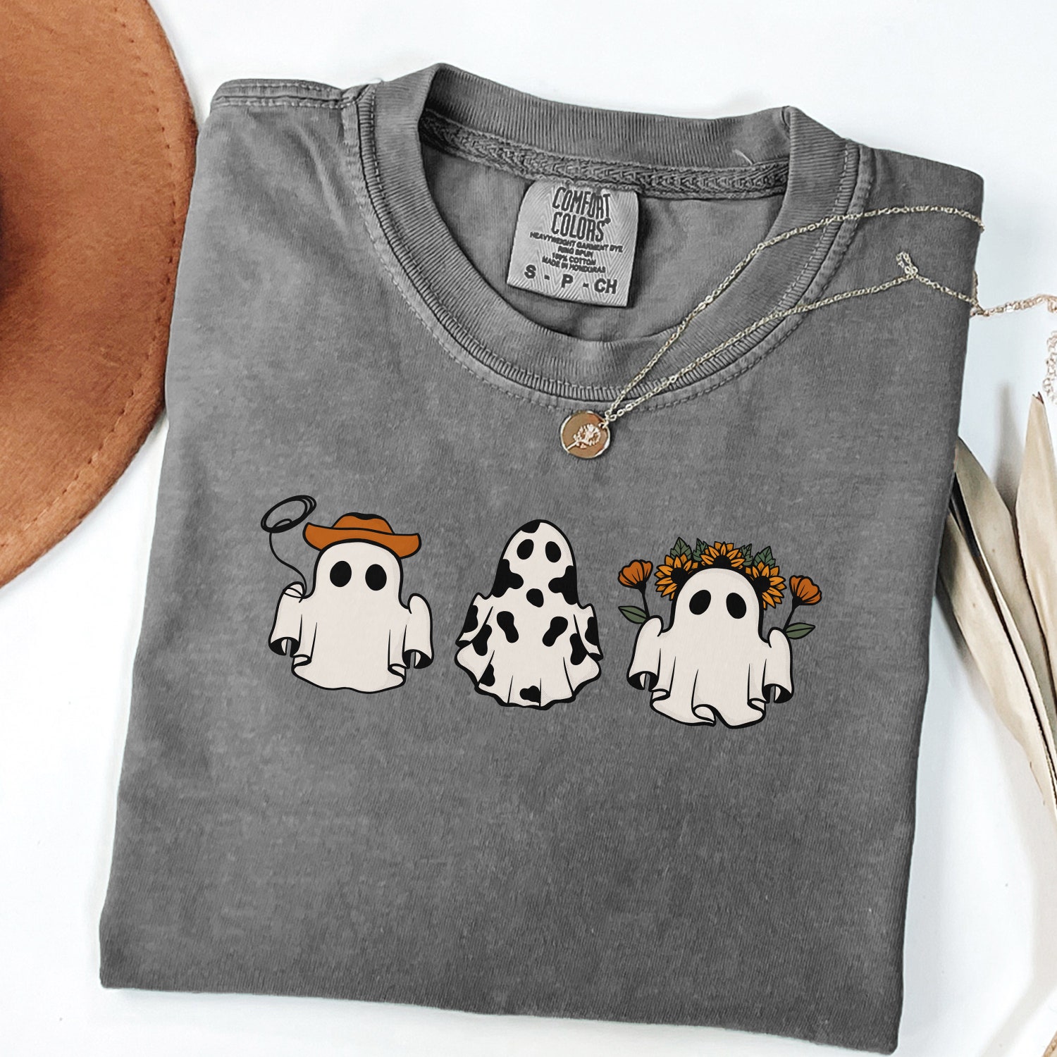 Halloween Ghost Shirt | Cute Womens Fall Shirt | Spooky Season Gift image 1