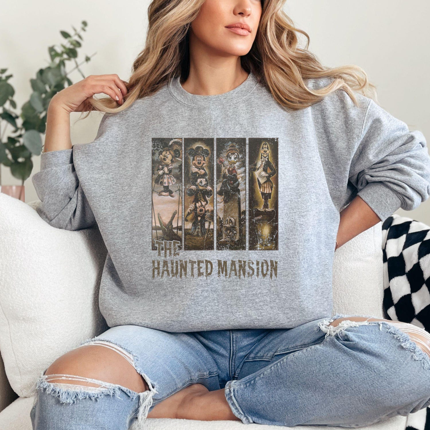 Halloween Haunted Mansion Sweatshirt | Mickey Minnie Shirt | Cute Scary T-shirt | Spooky Fall Hoodie image 2