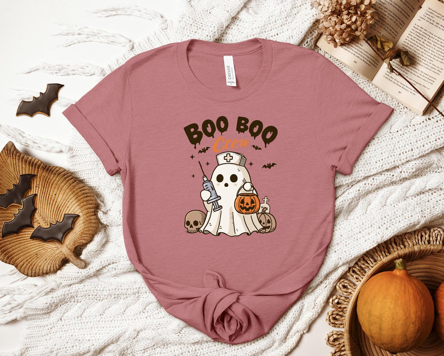 Boo Boo Crew Halloween Nurse Shirt - Cute Ghost Nursing Shirt for Nurses - Nurse Life Shirt image 1