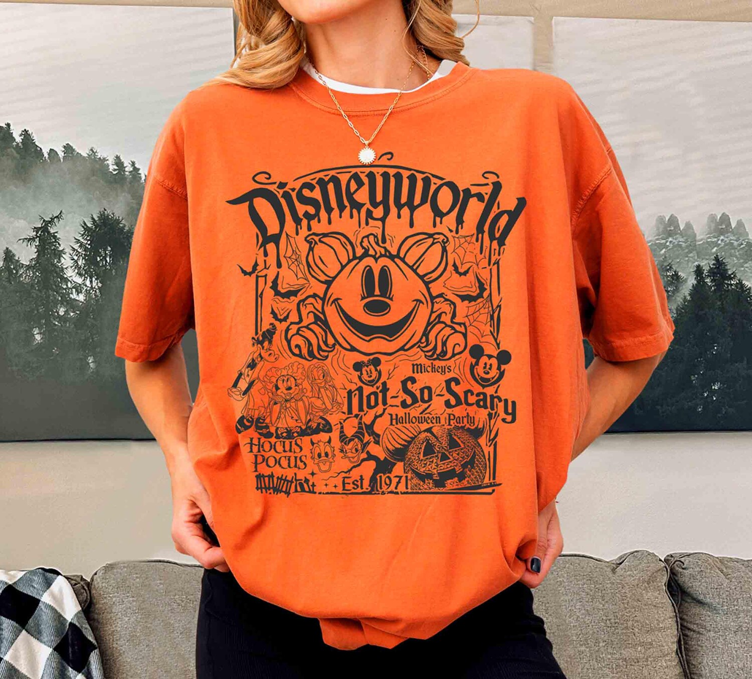 Retro Halloween Shirt Est.1971 Mickey's Not So Scary Party Hocus Pocus Shirt image 6