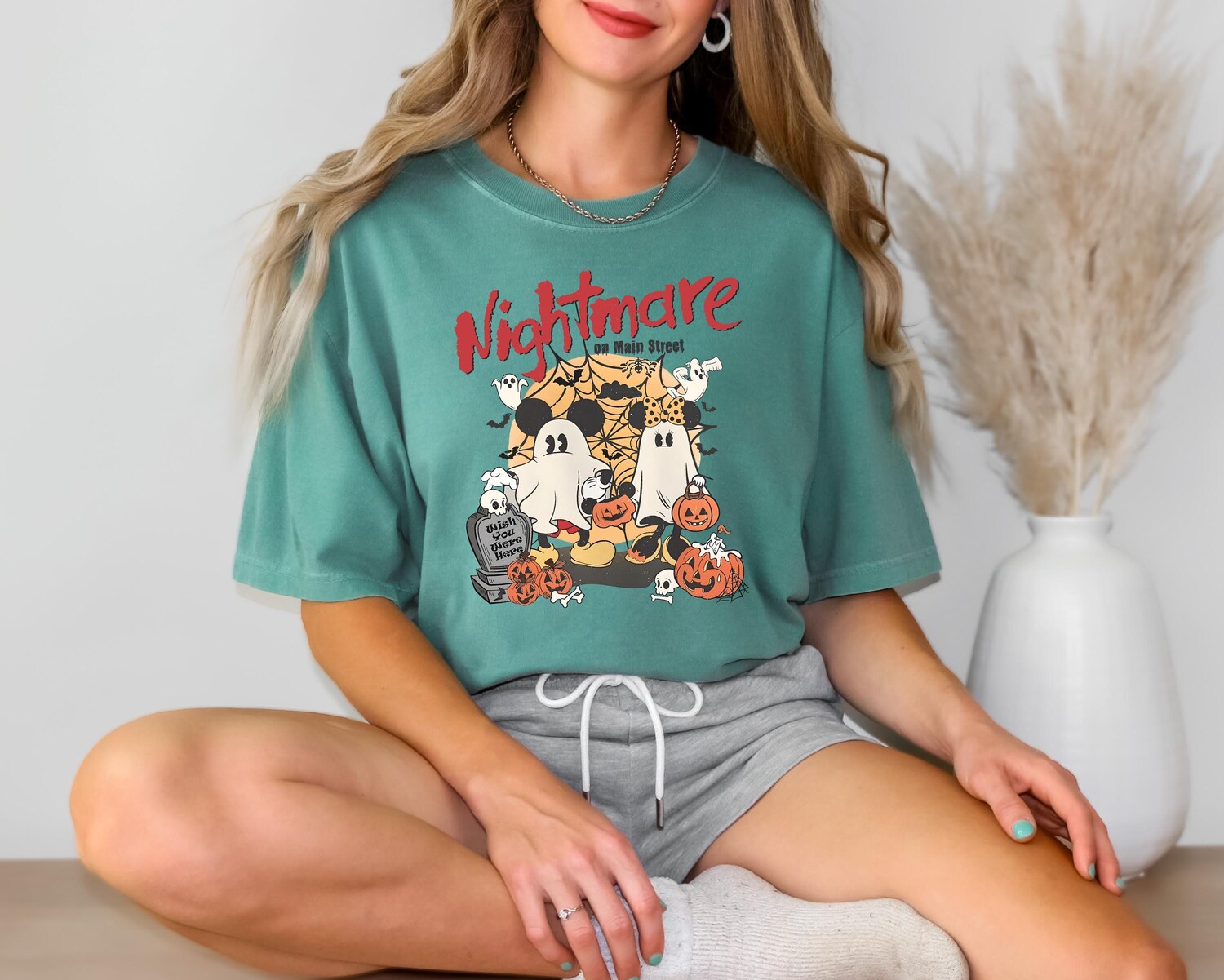 Retro Halloween Shirt Mickey Minnie Vintage Tee Nightmare On Main Street image 4