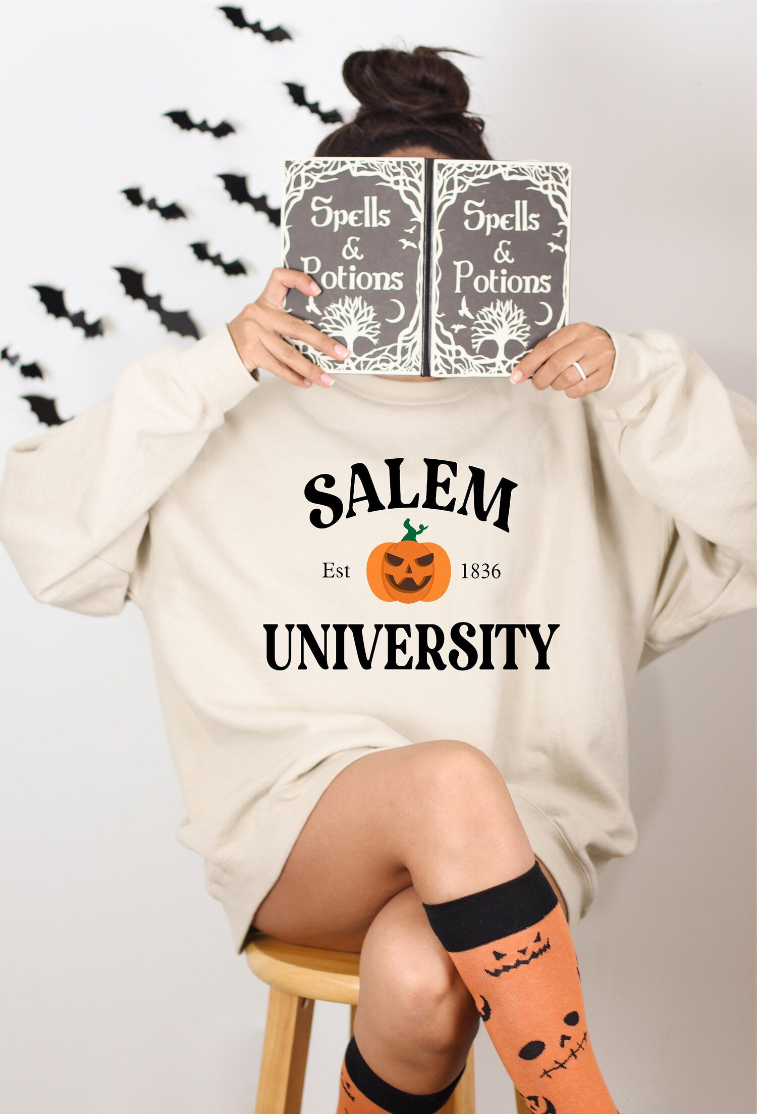 Salem University Est 1836 Sweatshirt | Halloween Witch Shirt | Spooky Season Costume Sweater image 6