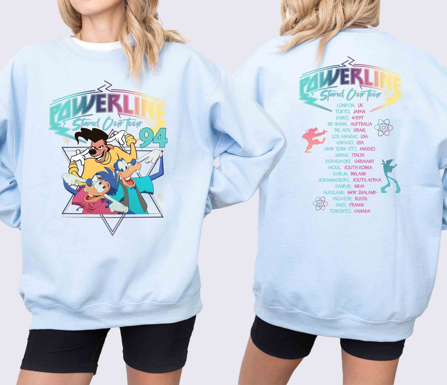 Retro 90s Goofy Movie Shirt - Max Roxanne Powerline World Tour Tee image 3