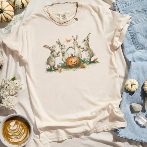 Cottagecore Halloween Pumpkin Shirt for Women - Comfort Colors Boho Fall Aesthetic Vintage Graphic Tee image 0