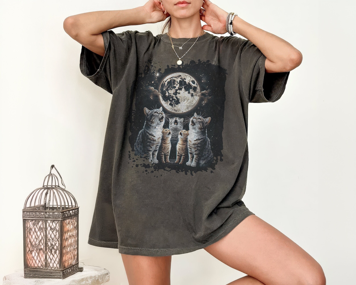 Vintage Funny Halloween Cat Lover Shirt - Witchy 90s Aesthetic Comfort Colors Tee image 0