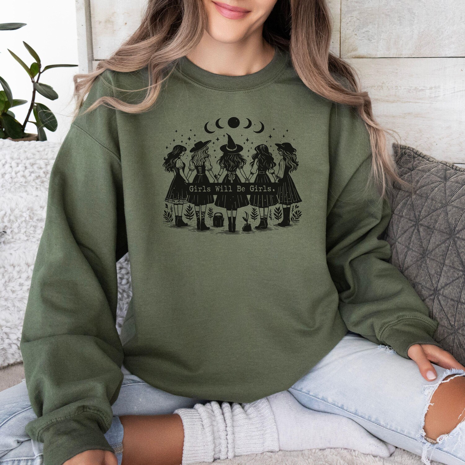 Halloween Witch Shirt for Women Funny Witch Sweatshirt Spooky Season Sweater Witchy Vibes Tee image 4