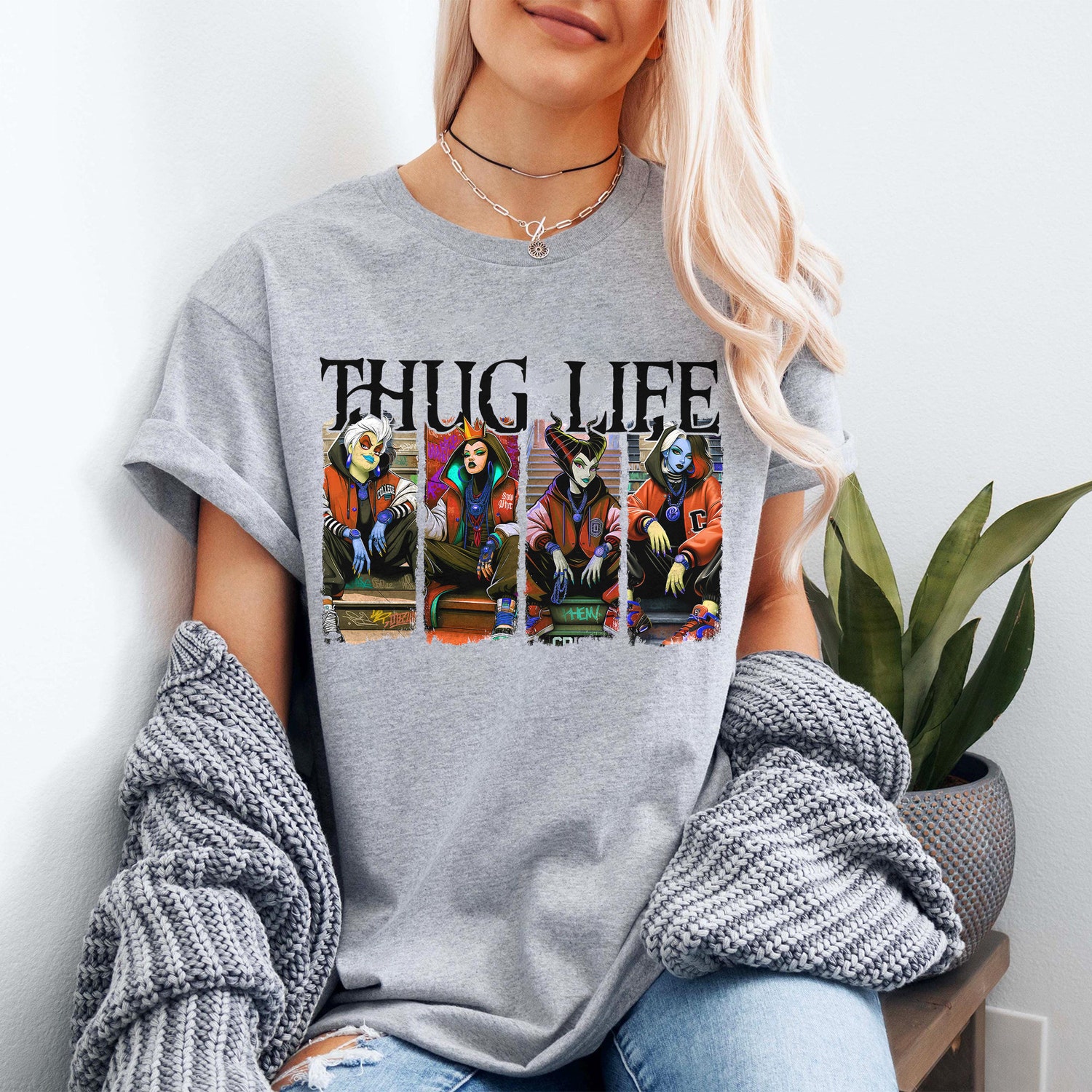 Halloween Villains Thug Life Shirt Horror Movie Killers Shirt Friends Scary Movie Characters Tee image 3