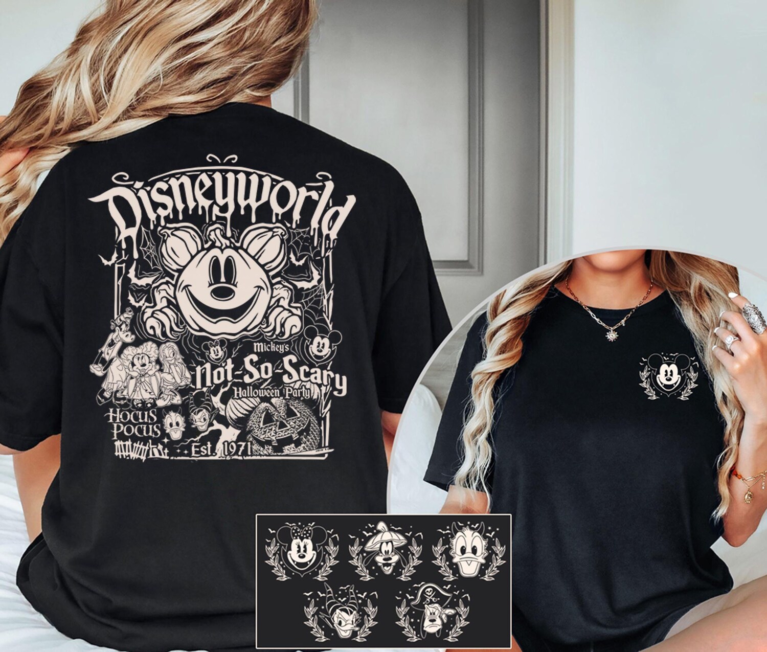Retro Double-Sided Halloween Shirt | Mickey's Not So Scary Party | Halloween Gift image 0
