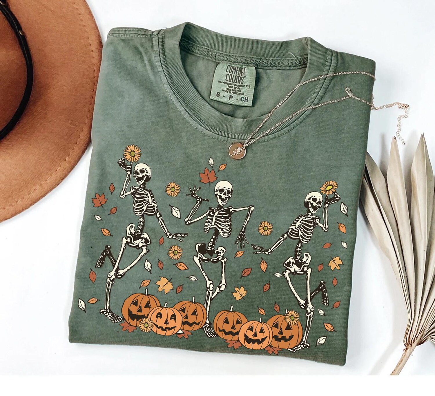 Retro Halloween Shirt | Dancing Skeleton Sweatshirt | Spooky Fall Pumpkin Cat image 0