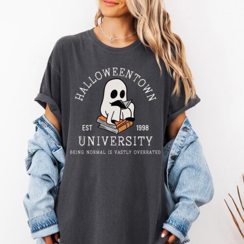 Halloweentown Est 1998 Fall Shirt - Halloween Ghost Book Lover Women’s Tee image 0