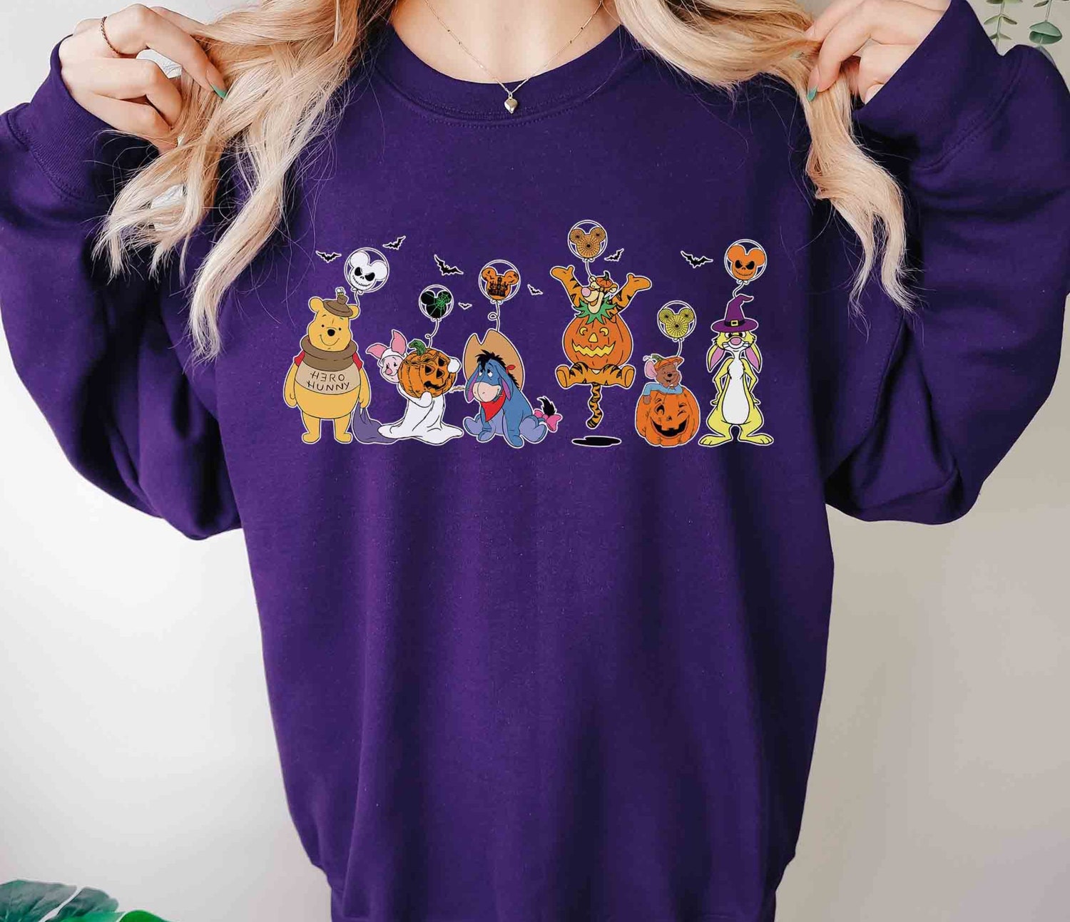 Halloween Winnie the Pooh Pumpkin Shirt - Halloween Gift with Pooh Bear Piglet Eeyore image 3