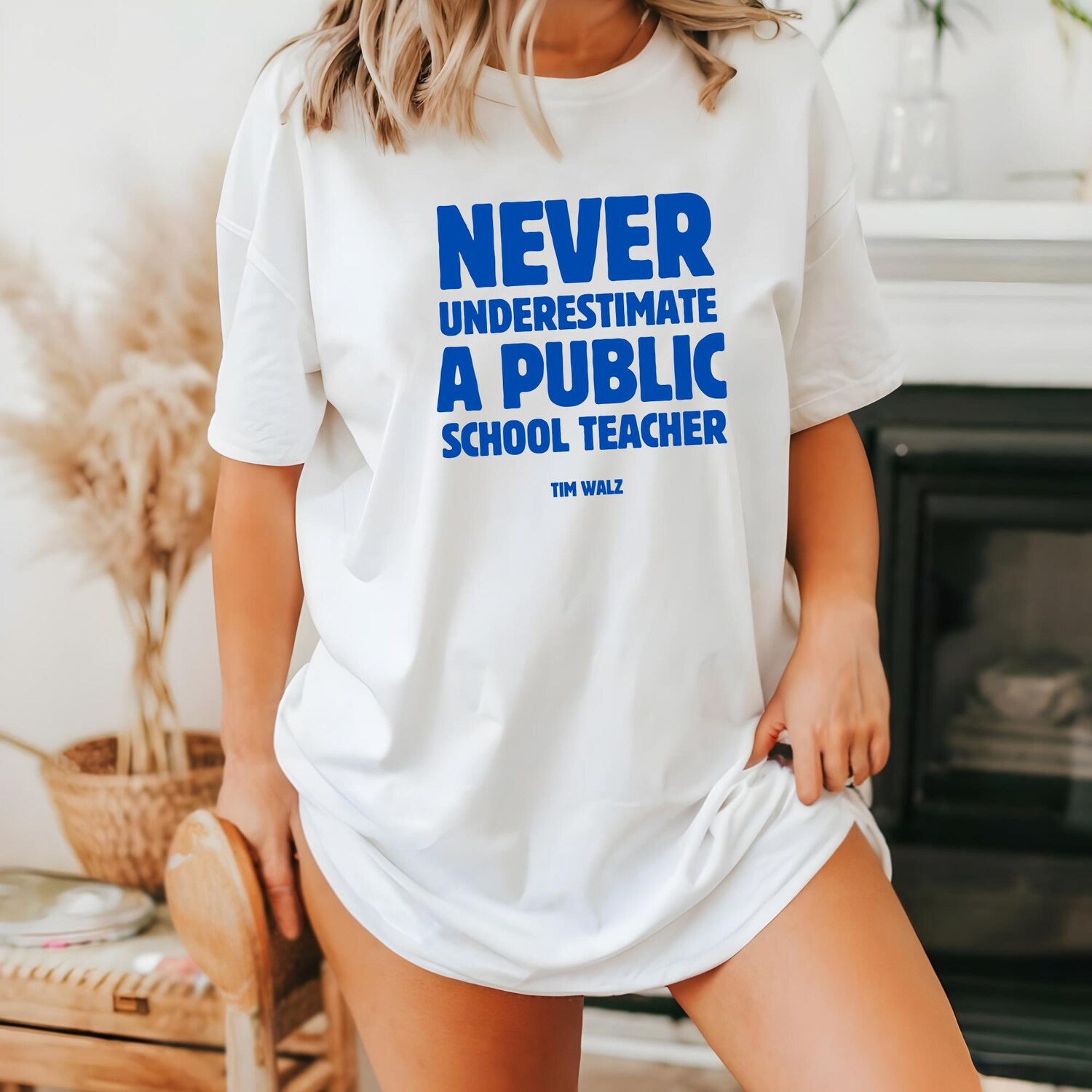 Never Underestimate a Public School Teacher Kamala Harris Shirt | Educator T-Shirt | Harris Walz 2024 Merch image 3