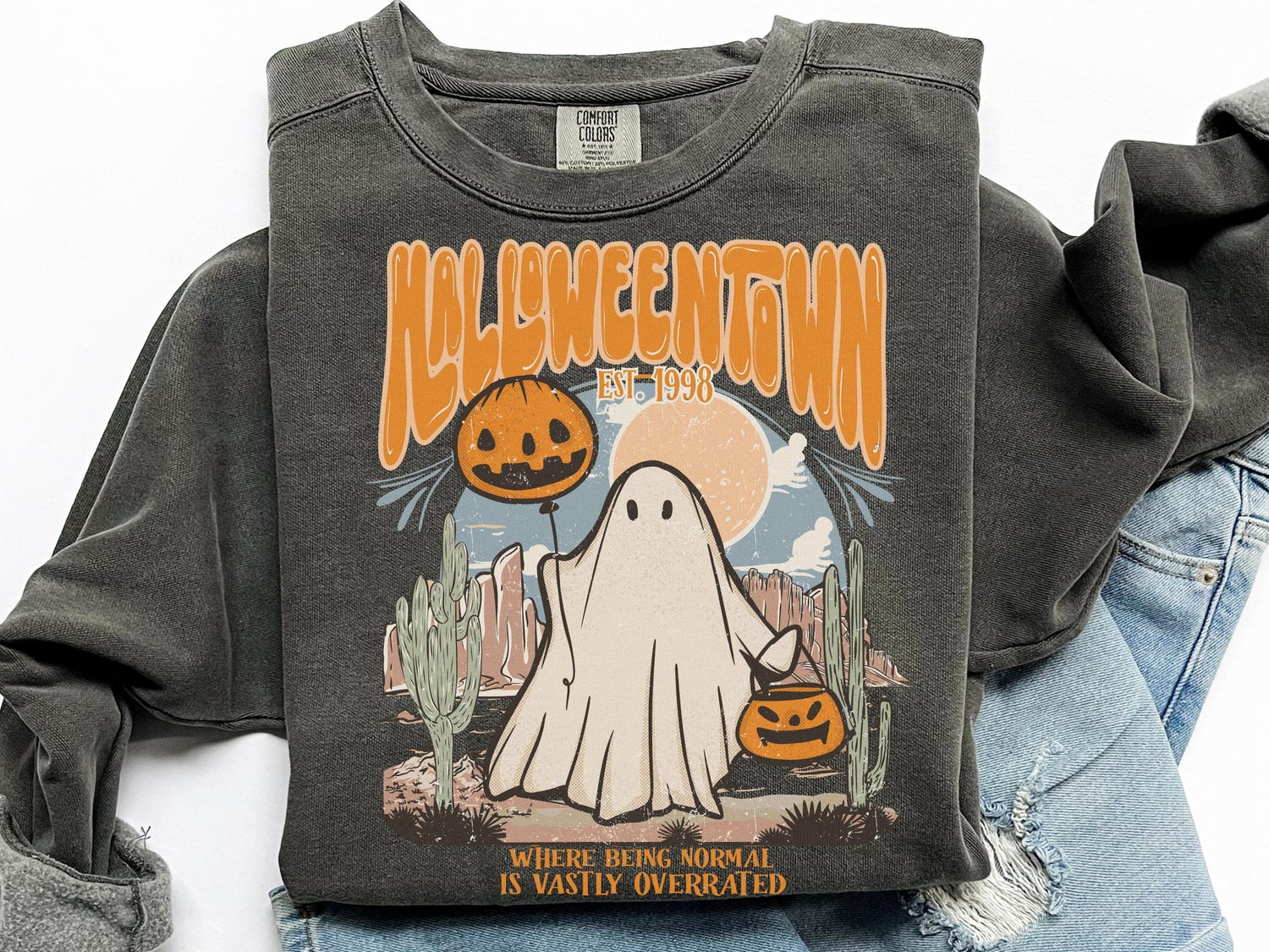 Halloweentown University Sweatshirt - Halloween Ghost Shirt for Women - Spooky Fall Crewneck image 0