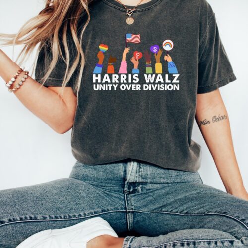 Kamala Harris Tim Walz 2024 Election Shirt Democrat Unity Sweatshirt Political Gift Top image 0