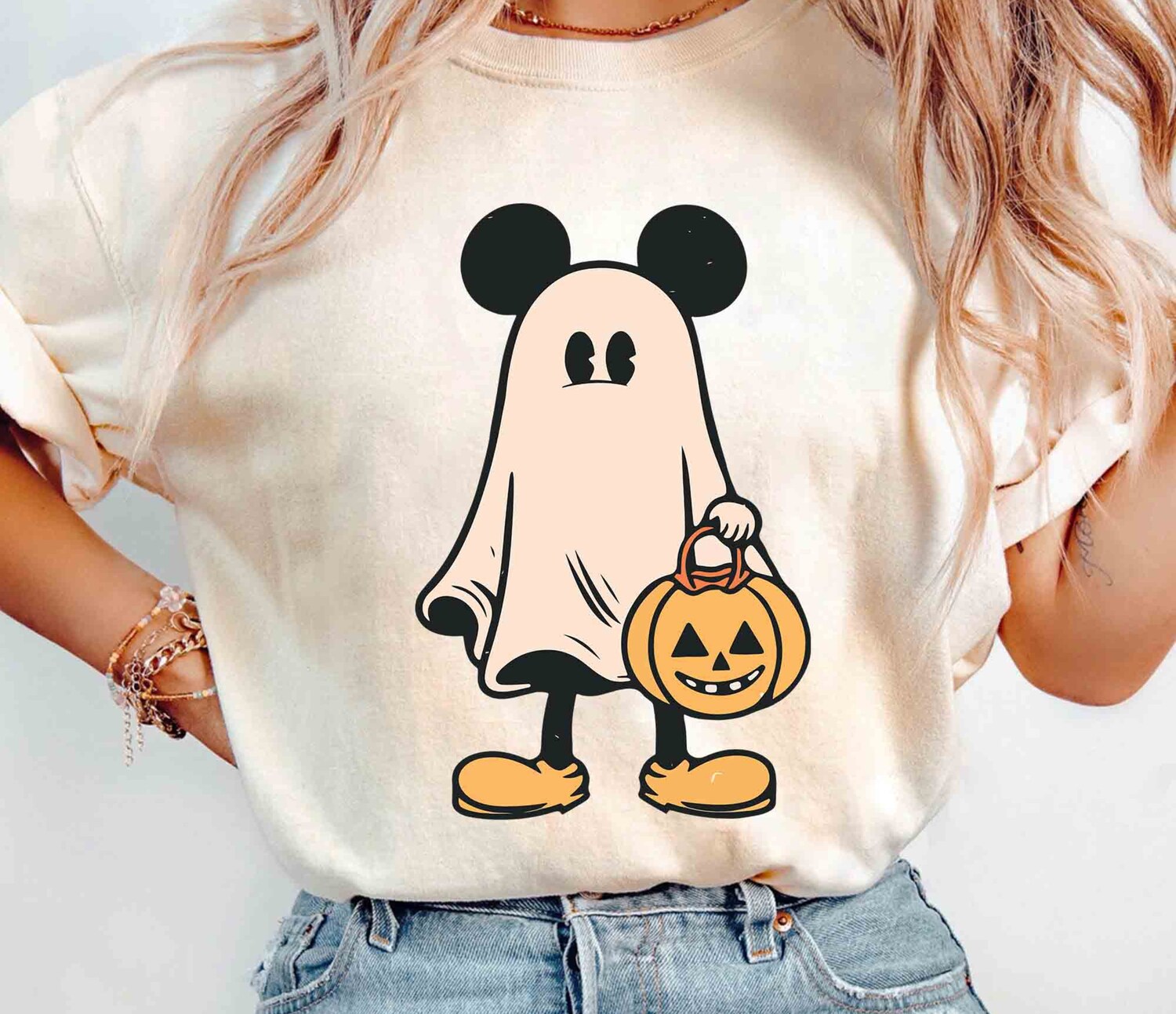 Retro Mickey and Minnie Halloween Couple Shirts | Ghost Spooky Season Tees image 4