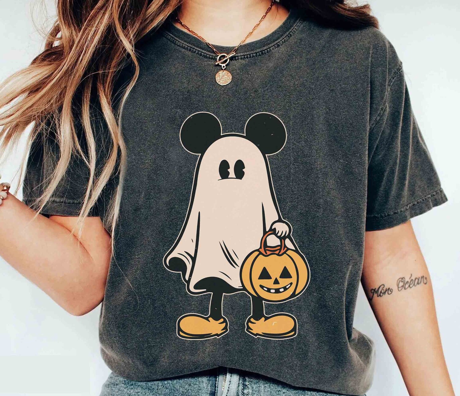 Retro Mickey and Minnie Halloween Couple Shirts | Ghost Spooky Season Tees image 2