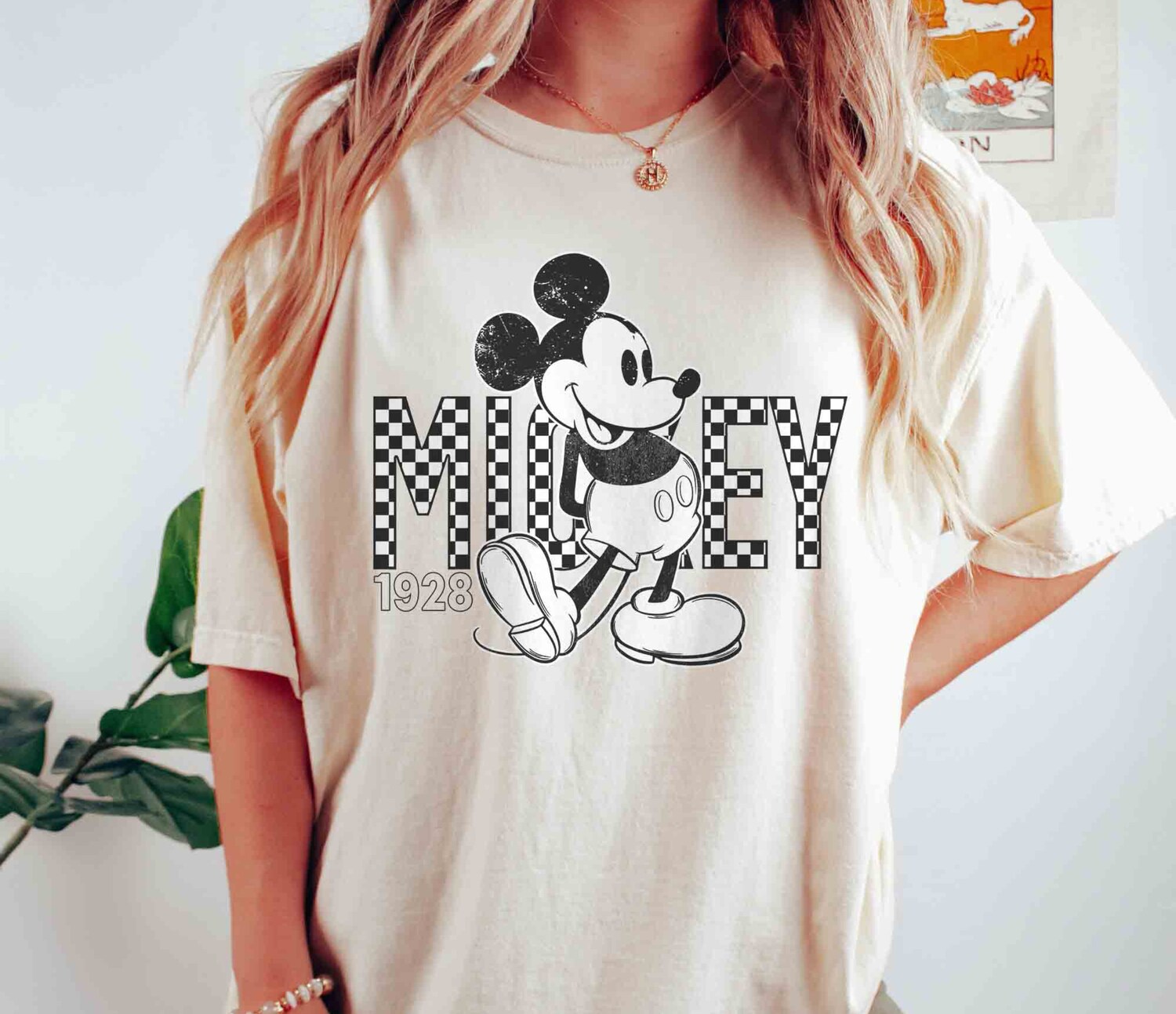 Vintage Retro Mickey Minnie Checkered Shirt | Family Trip 2023 Shirt | Mens Womens Shirt image 1