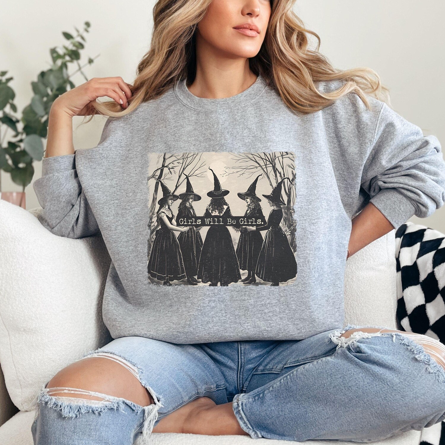 Halloween Witch Shirt for Women - Funny Witch Sweatshirt - Spooky Season Sweater Witchy Vibes Tee image 2