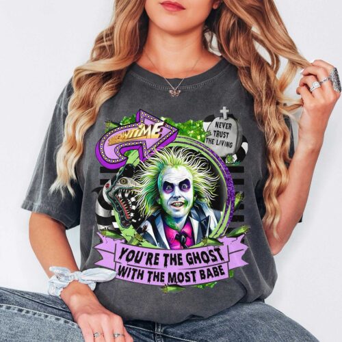 It's Show Time Horror Movie Characters Shirt | Spooky Season Horror Friends Tee | Beetlejuice Shirt image 0