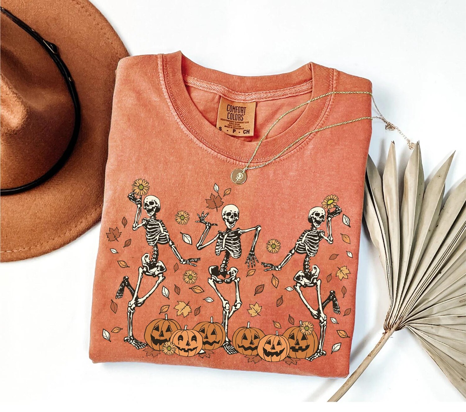 Retro Halloween Shirt | Dancing Skeleton Sweatshirt | Spooky Fall Pumpkin Cat image 1