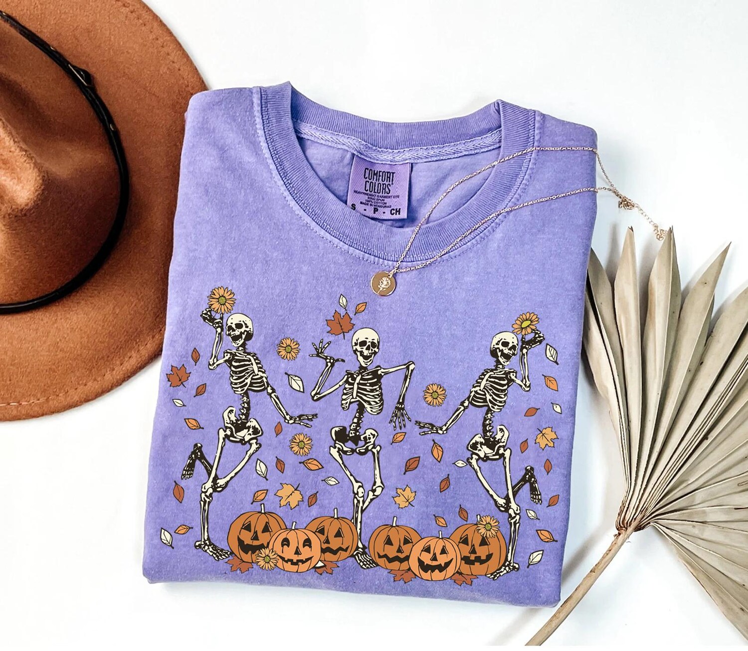 Retro Halloween Shirt | Dancing Skeleton Sweatshirt | Spooky Fall Pumpkin Cat image 5