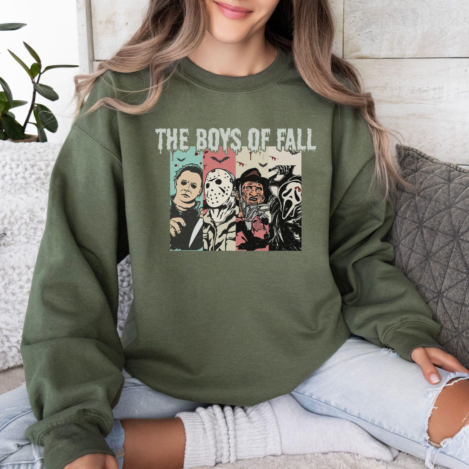 Halloween Boys of Fall Shirt Spooky Movies T-shirt Horror Season Sweatshirt Retro Halloween Gift for Women image 1