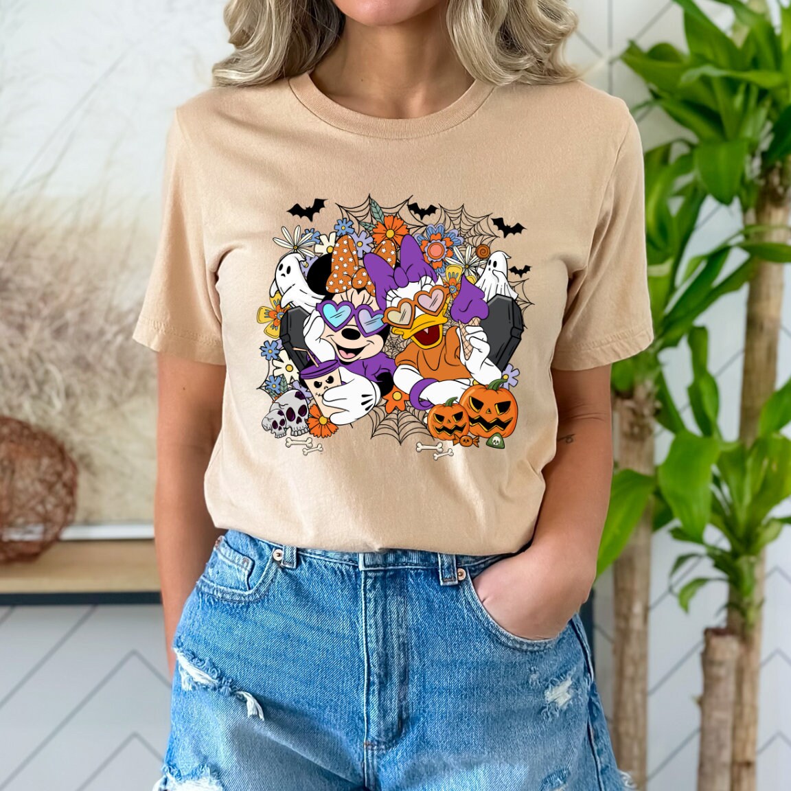 Daisy and Minnie Retro Halloween Shirt - Girl Tee - Halloween Shirt image 2