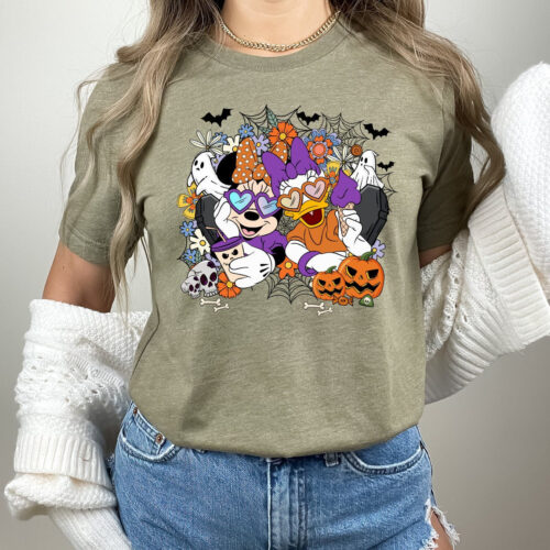 Daisy and Minnie Retro Halloween Shirt - Girl Tee - Halloween Shirt image 0