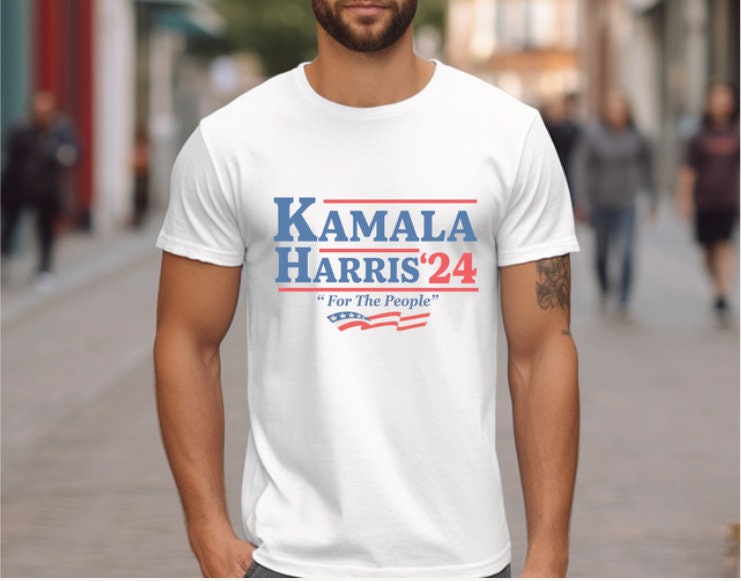 Kamala Harris 2024 For The People President Election Shirt | American Flag Kamala T-Shirt image 3