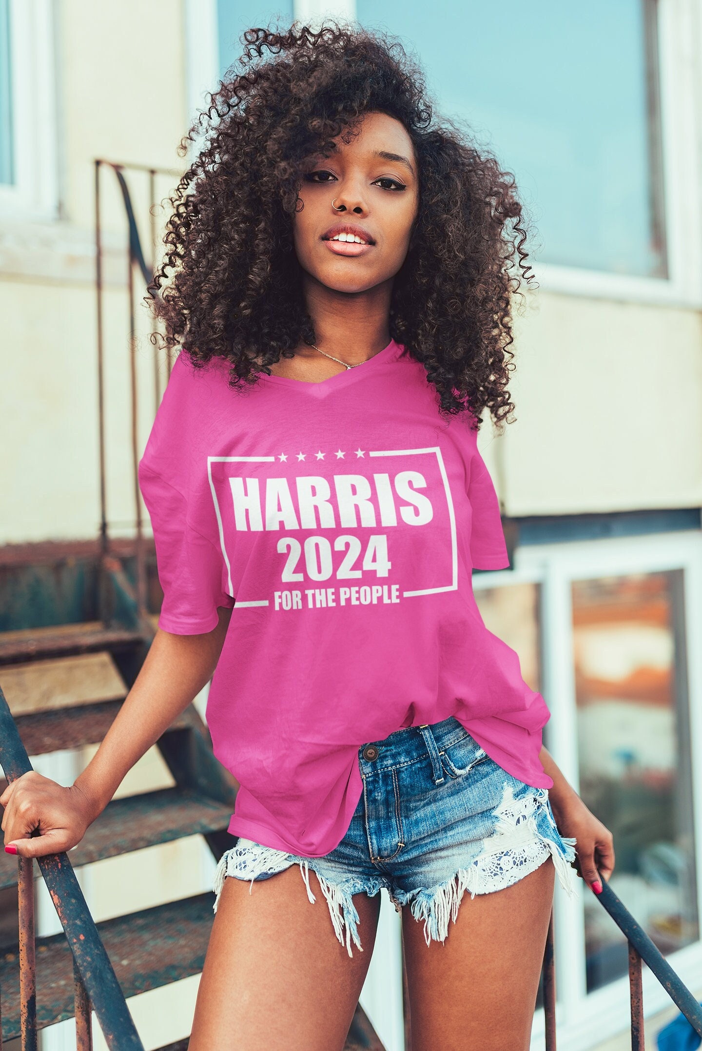 Kamala Harris 2024 Women's V-Neck T-Shirt - Vote for Kamala for President image 0