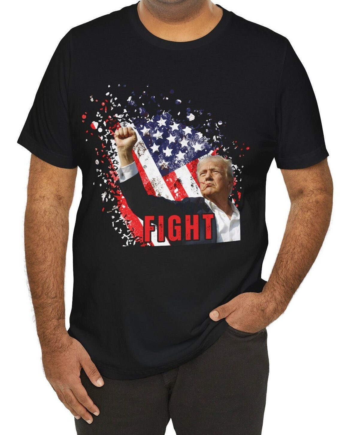 Pro Trump Fight T-Shirt | Republican Convention Donald Trump Support Tee image 0
