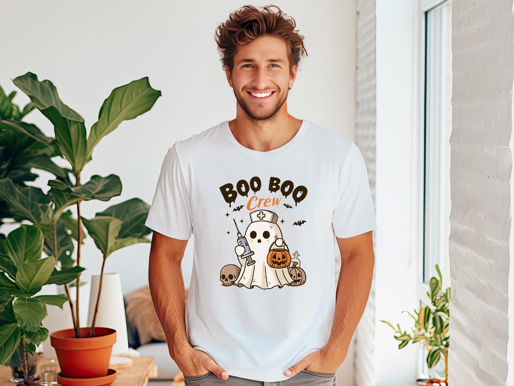 Boo Boo Crew Halloween Nurse Shirt - Cute Ghost Nursing Shirt for Nurses - Nurse Life Shirt image 2