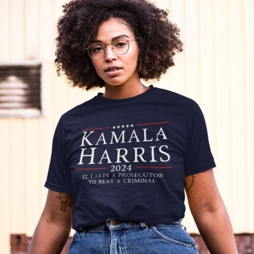 Kamala Harris 2024 Shirt - First Woman President Vote Blue It Takes a Prosecutor to Win image 0