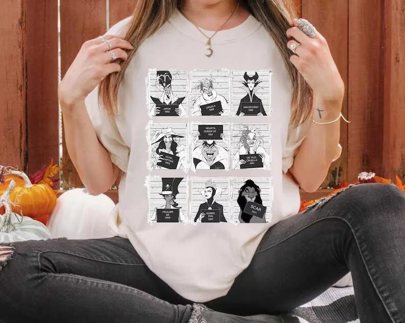 Villain Halloween T-Shirt - Iconic Villains Spooky Design for Celebrations image 3